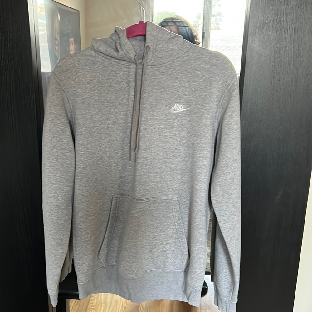 Nike hoodie very comfy and keeps you warm.